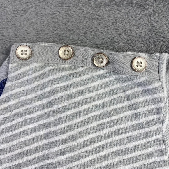 NEXT Top Womens 8‎ Gray Striped Long Blouse Maternity Pocket 3/5 Sleeve Shirt - Picture 7 of 16